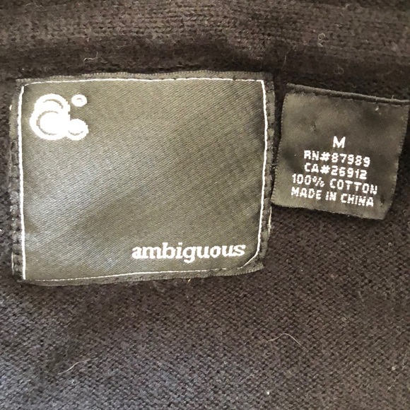 Ambiguous Black Hooded ButtonUp Cardigan SzMed - Picture 11 of 11